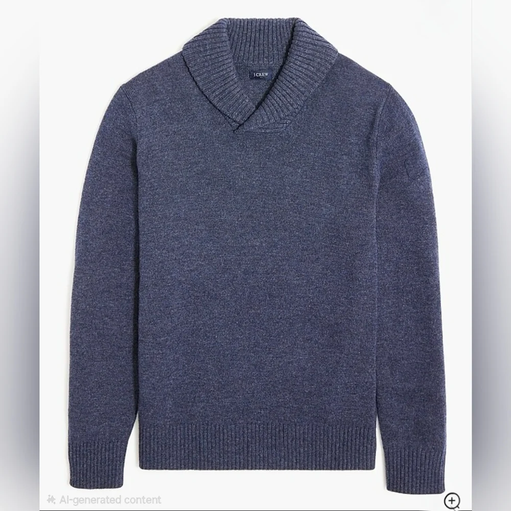 J.Crew Supersoft Lambswool Blend Shawl Collar Sweater Mens Navy Blue Size Small